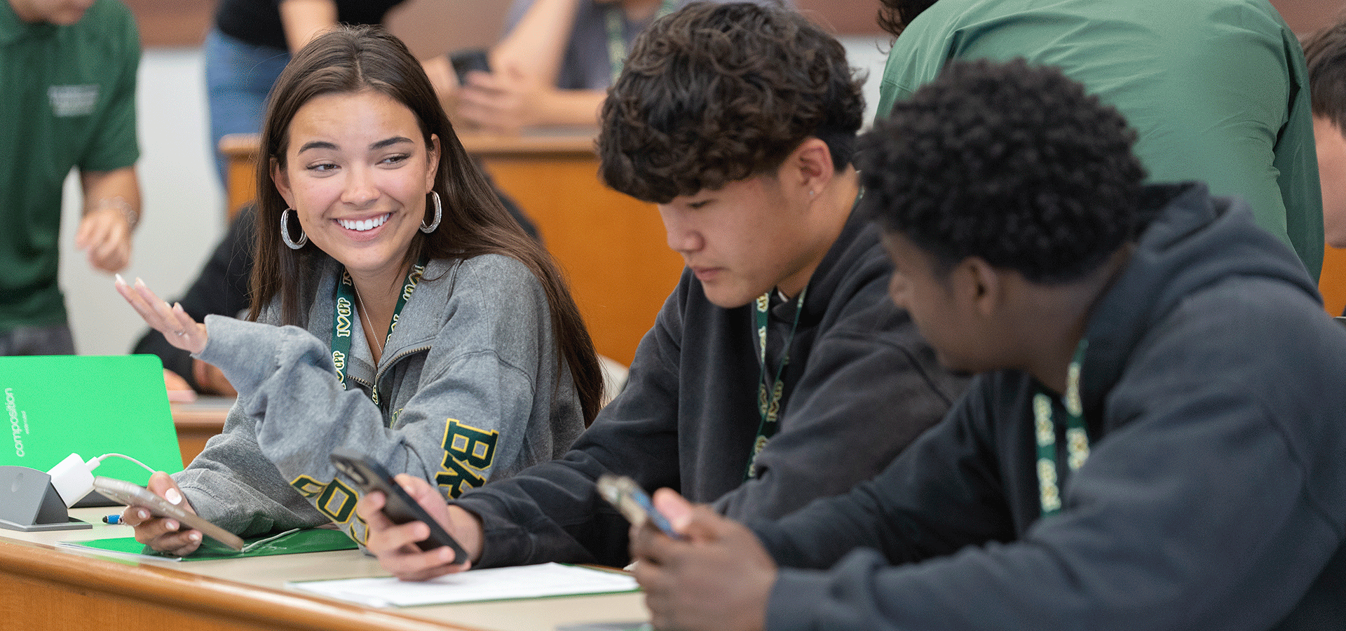 Students participate in Orientation services.